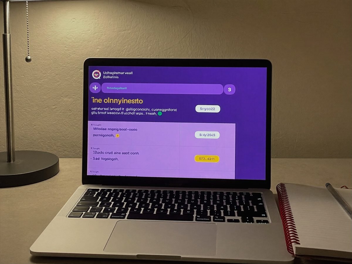 Student taking a timed online examination on a laptop